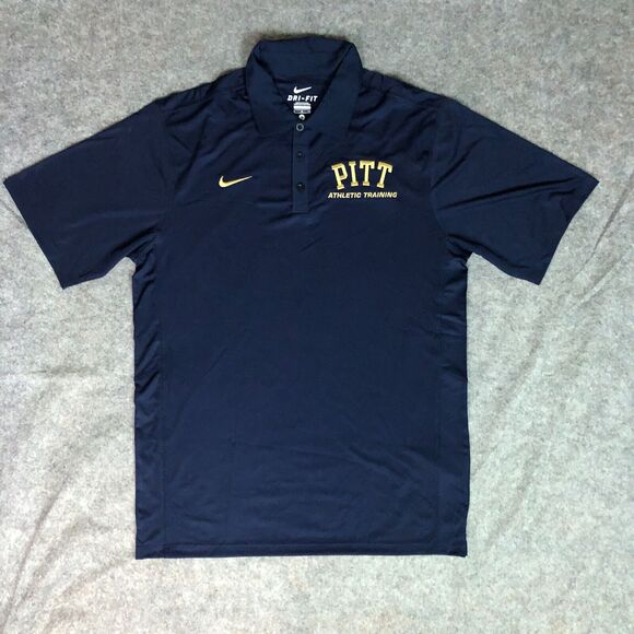 Pittsburgh Panthers Mens Shirt Small Polo Nike Navy Short Sleeve NCAA Sports Top - Picture 1 of 10